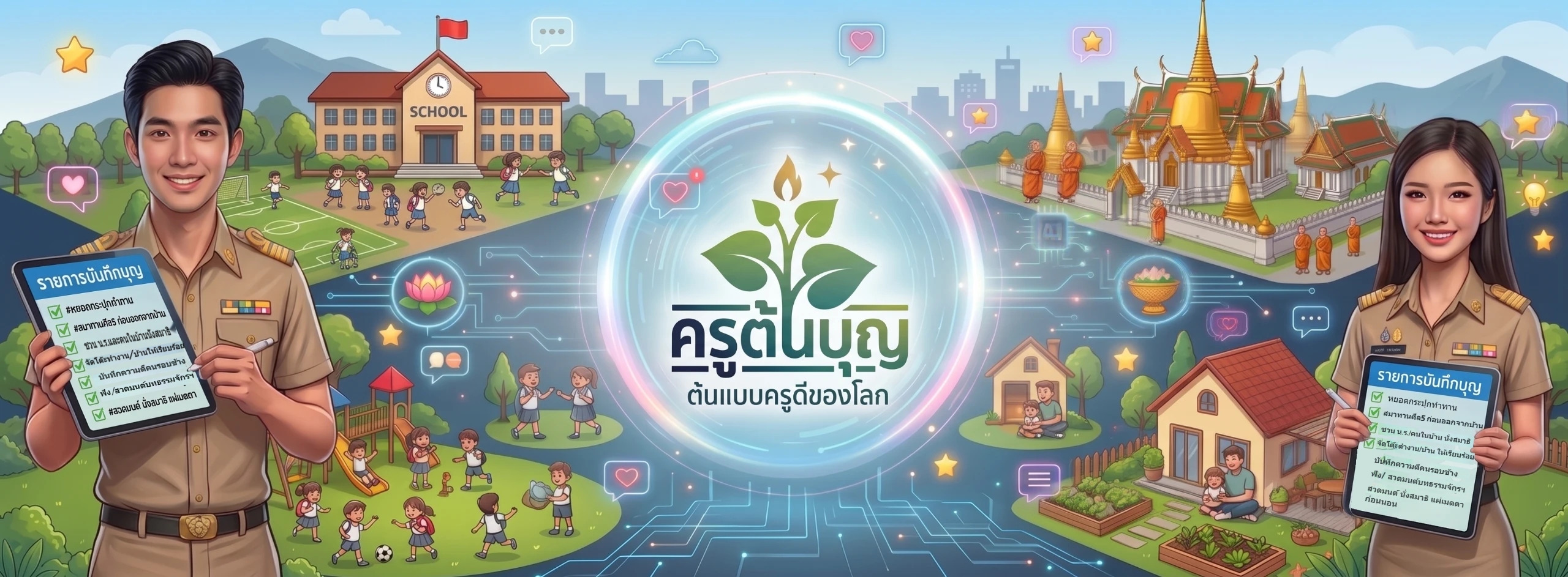 แบนเนอร์ครูต้นบุญเข้าพรรษาเข้าถึงธรรม 2569